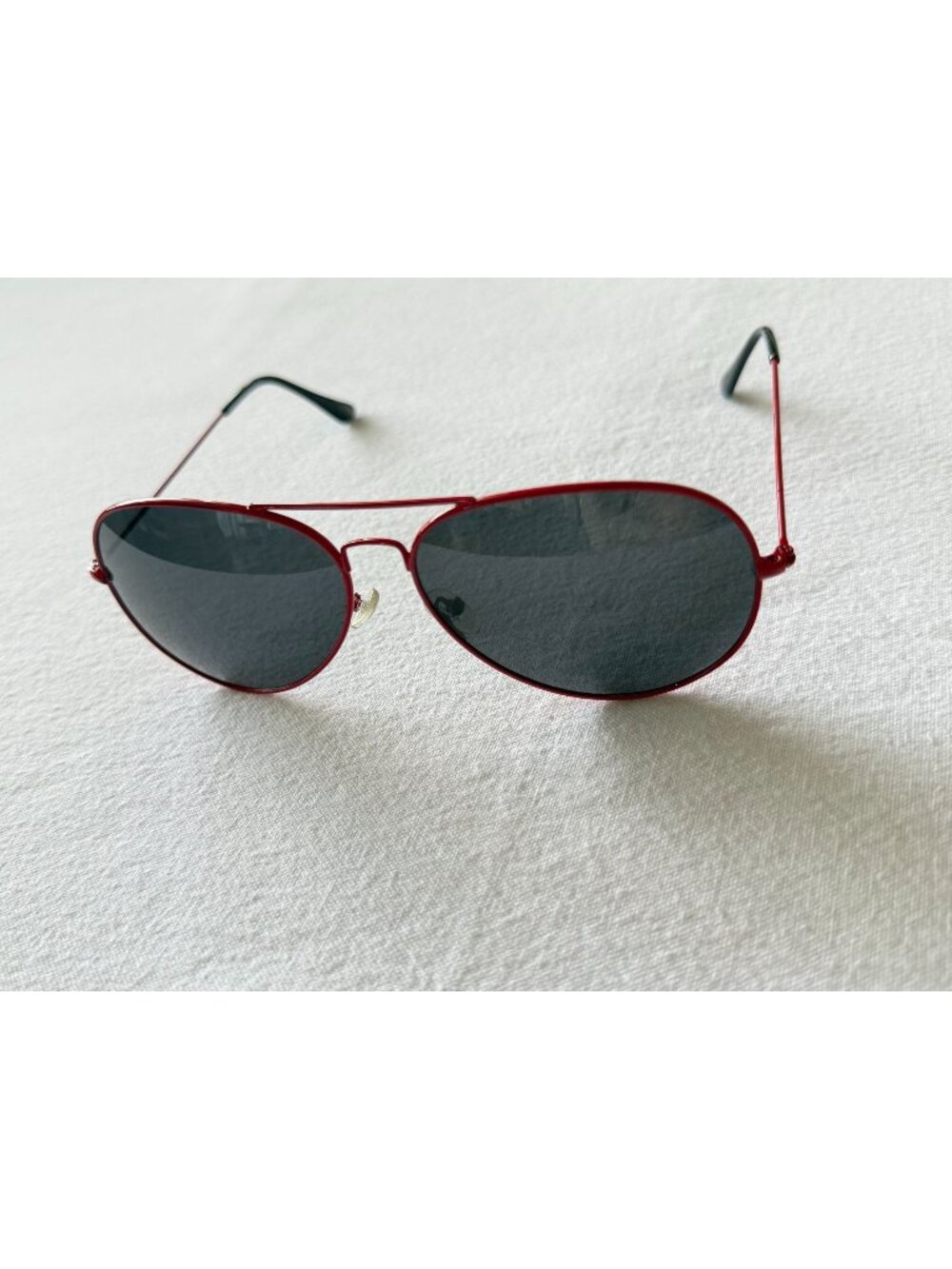 NEW Razzi Classic Aviator Sunglasses Red Metal Frame Grey Lens Large 62mm RA113